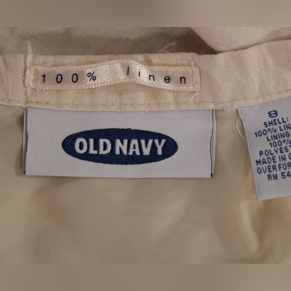 100%‎ Linen Women's 8 Old Navy Embroidered Floral Cream Pencil Skirt - Picture 9 of 10